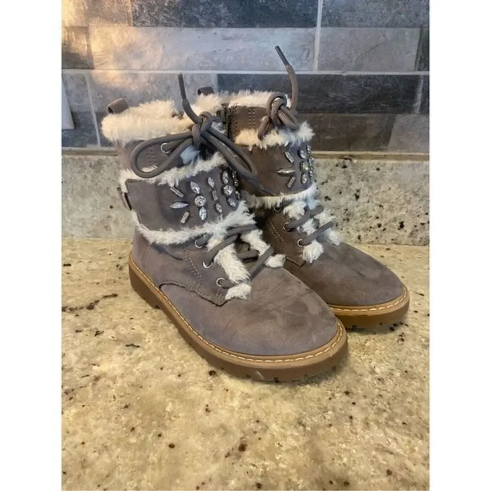 Young girls wonder nation‎ faux fur grey winter boots size 1
